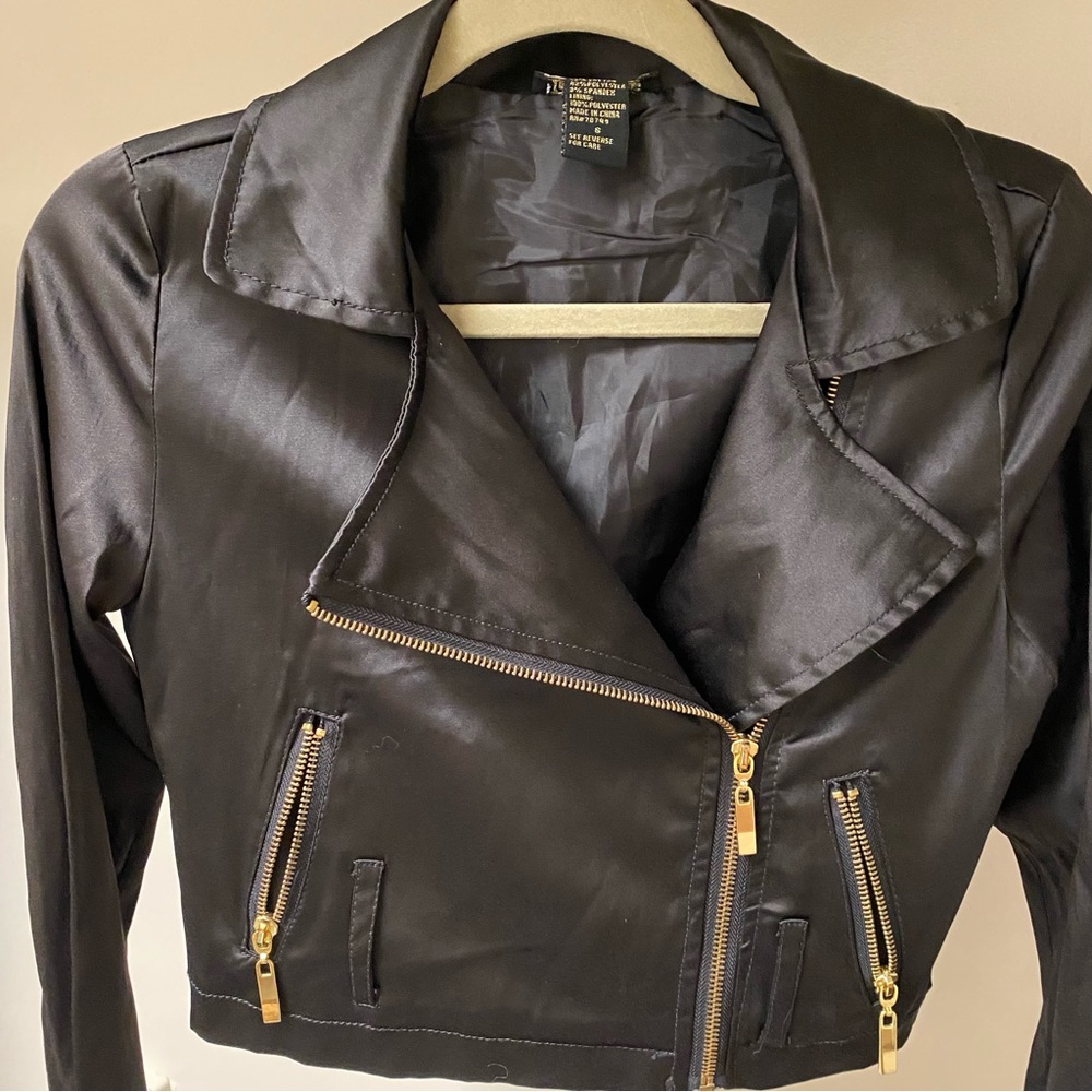 Satin Crop Jacket - Picture 2 of 5